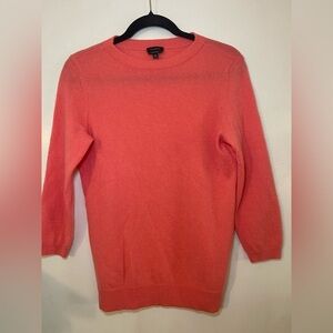 Talbots 100% Cashmere Women's Coral Crew Neck lightweight sweater